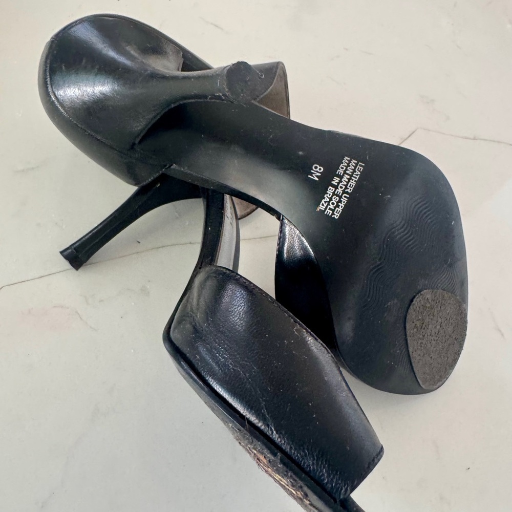 Cathy Jean Black Open-Toe Heels - Picture 8 of 11